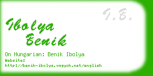 ibolya benik business card